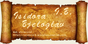 Isidora Bjeloglav vizit kartica